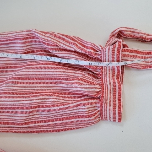 Off Shoulder Red Striped Cotton Blouse Size Medium - Picture 5 of 8